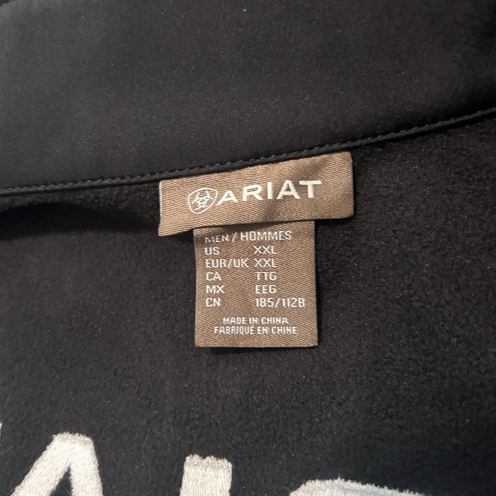 Ariat Logo 2.0 Softshel Vest Black Men’s Sz 2XL Zip Up Western Cowboy Water - Picture 10 of 12